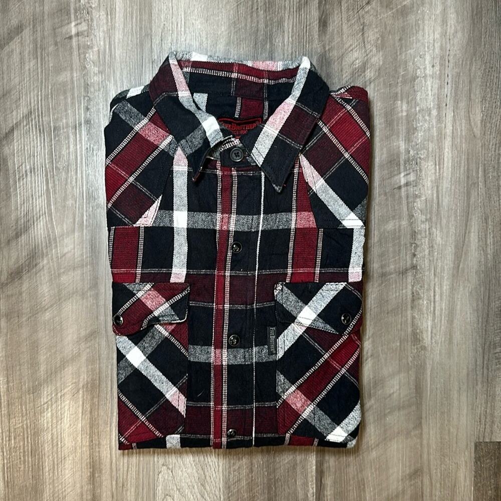 FiveBrother Flannel 5201 Long Sleeve Pearl Snap Button - Large Regular